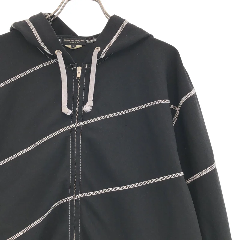 COMME des GARCONS HOMME PLUS / コムデギャルソンオムプリュス | 2015AW | ポリエステル 製品加工 ステッチ ジップアップ 捻れパーカー | L | メンズ