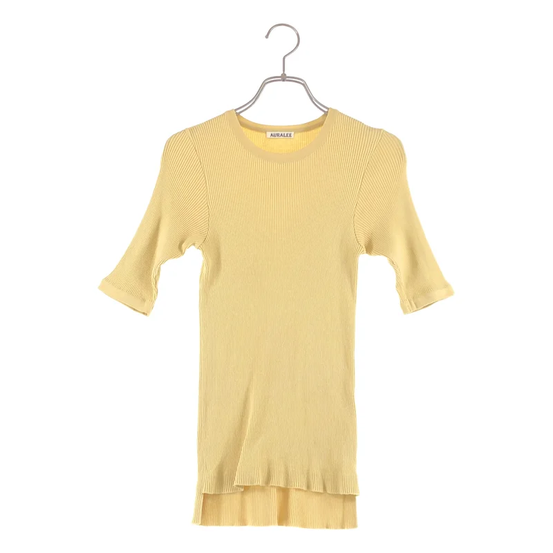 AURALEE / オーラリー | 2025SS | COTTON HIGH GAUGE RIB KNIT TEE / コットン ハイゲージ ニットTシャツ | 1 | レディース