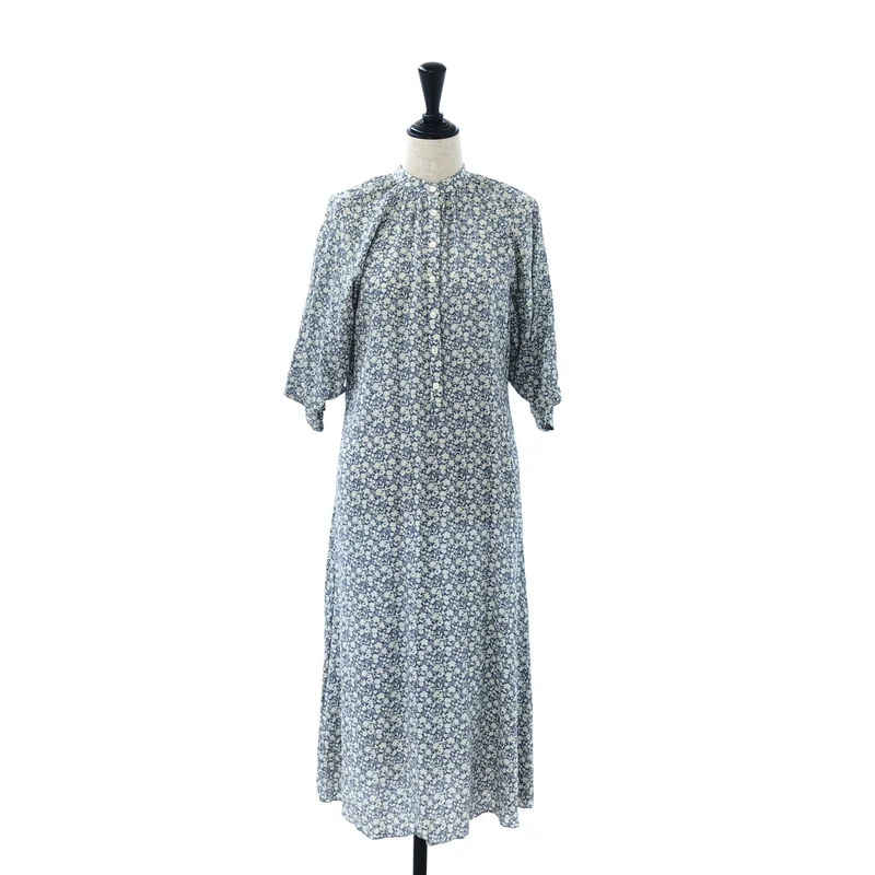 CELINE / セリーヌ | FOLK DRESS シルク フラワー総柄 ワンピース | 36 | レディース