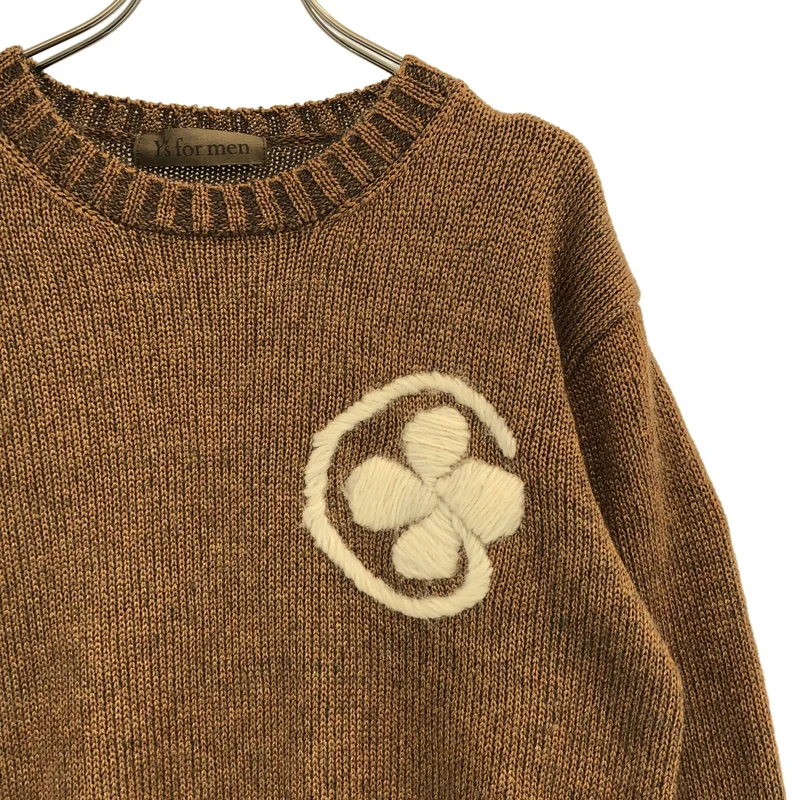 Y's for men / ワイズフォーメンヨウジヤマモト | 2004AW | モヘヤ ウール混 クローバーモチーフ クルーネックニット | 3 | メンズ