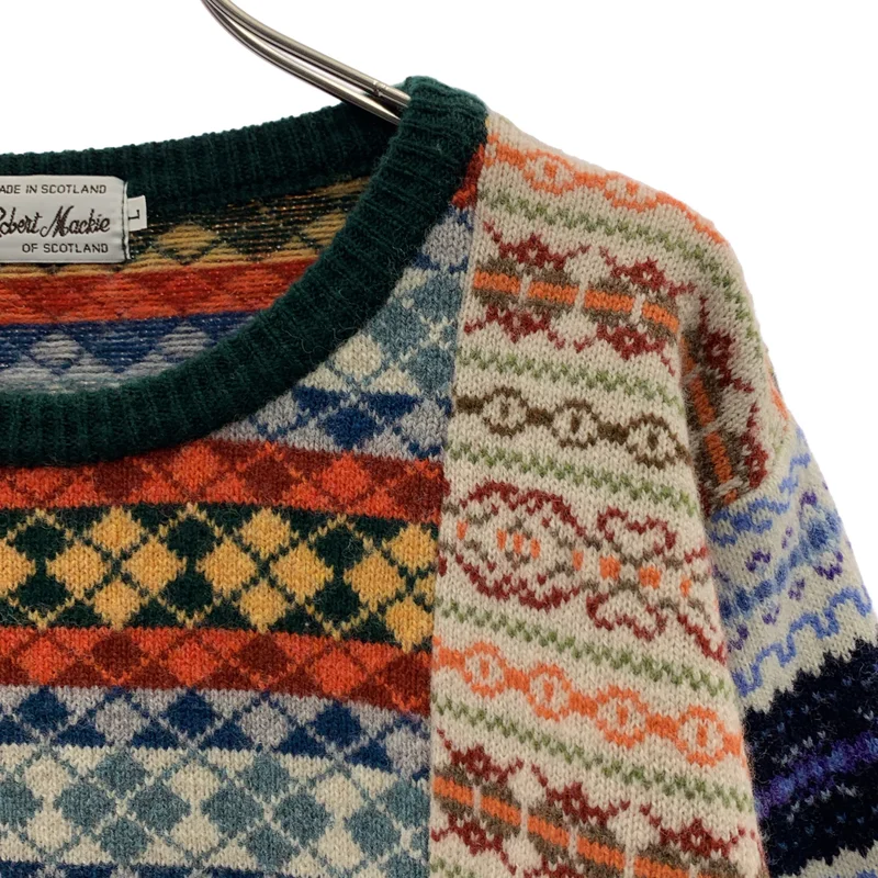 VINTAGE / ヴィンテージ古着 | robert mackie / ウール フェアアイル柄 クルーネック ニット | L | メンズ