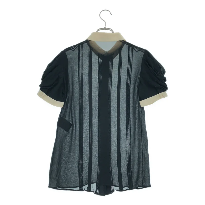 SAINT LAURENT / サンローラン | 2014SS | エディ期 シルク 半袖 シアーブラウス | 36 | レディース