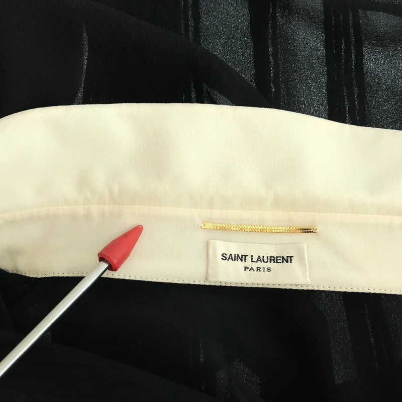 SAINT LAURENT / サンローラン | 2014SS | エディ期 シルク 半袖 シアーブラウス | 36 | レディース