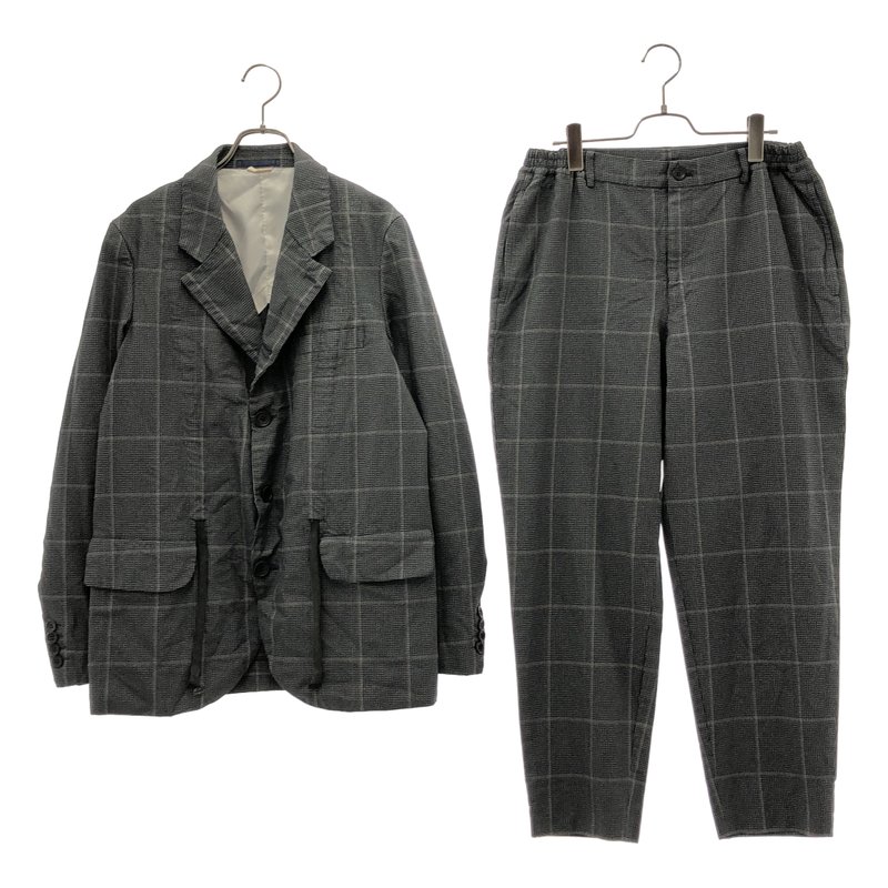 COMME des GARCONS HOMME DEUX / コムデギャルソンオムドゥ | 2022SS | セットアップ / ポリ縮絨 チェック 3B テーラードジャケット / イージーテーパードパンツ | S | メンズ