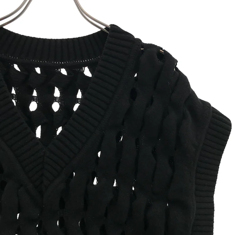 venit / ヴェニット | BIG HALL KNIT VEST / ビッグホール ニットベスト | 38 | レディース