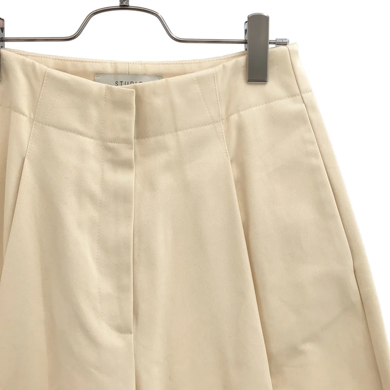 Studio Nicholson / スタジオニコルソン | PEACHED COTTON TWILL / コットンツイル タックワイドパンツ | 0 | レディース