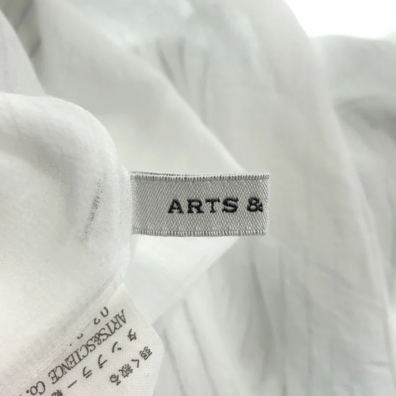 ARTS&SCIENCE / アーツアンドサイエンス | コットン シルク ストライプ フロント刺しゅう ロングワンピース | 1 | レディース