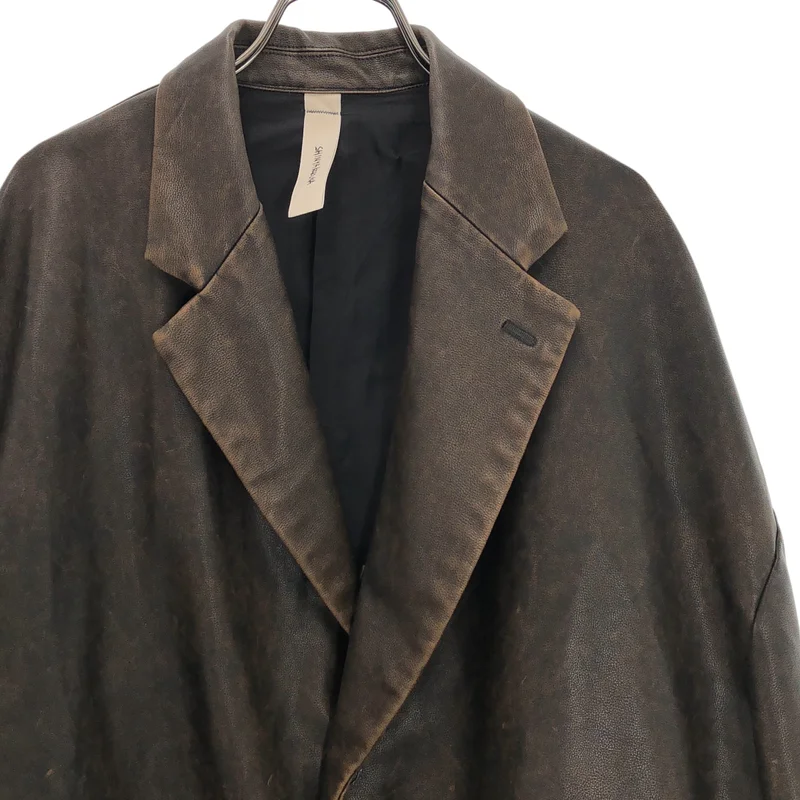 SHINYA KOZUKA / シンヤコヅカ | HIS JACKET ヴィンテージ加工 フェイクレザー ジャケット | M | メンズ
