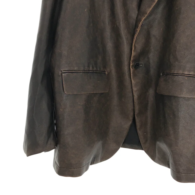 SHINYA KOZUKA / シンヤコヅカ | HIS JACKET ヴィンテージ加工 フェイクレザー ジャケット | M | メンズ