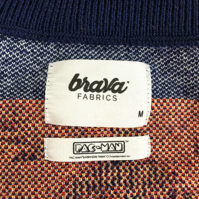 Brava Fabrics / ブラバ ファブリクス | × PAC-MAN / ウール コットン 総柄 クルーネックニット | M | レディース