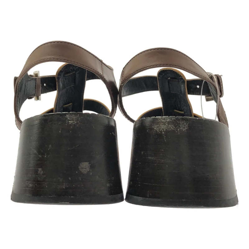 PRADA / プラダ | レザー グルカ ヒールサンダル | 37 | レディース