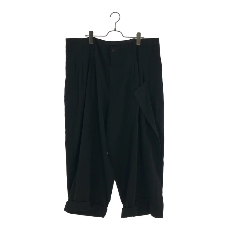 YOHJI YAMAMOTO POUR HOMME / ヨウジヤマモトプールオム | 2022SS | フラシ付 ウールギャバジン パンツ HG-P59-100 | 3 | メンズ
