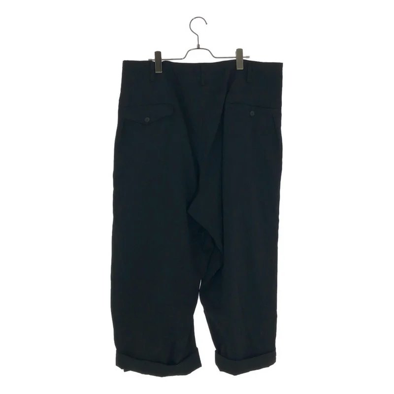 YOHJI YAMAMOTO POUR HOMME / ヨウジヤマモトプールオム | 2022SS | フラシ付 ウールギャバジン パンツ HG-P59-100 | 3 | メンズ