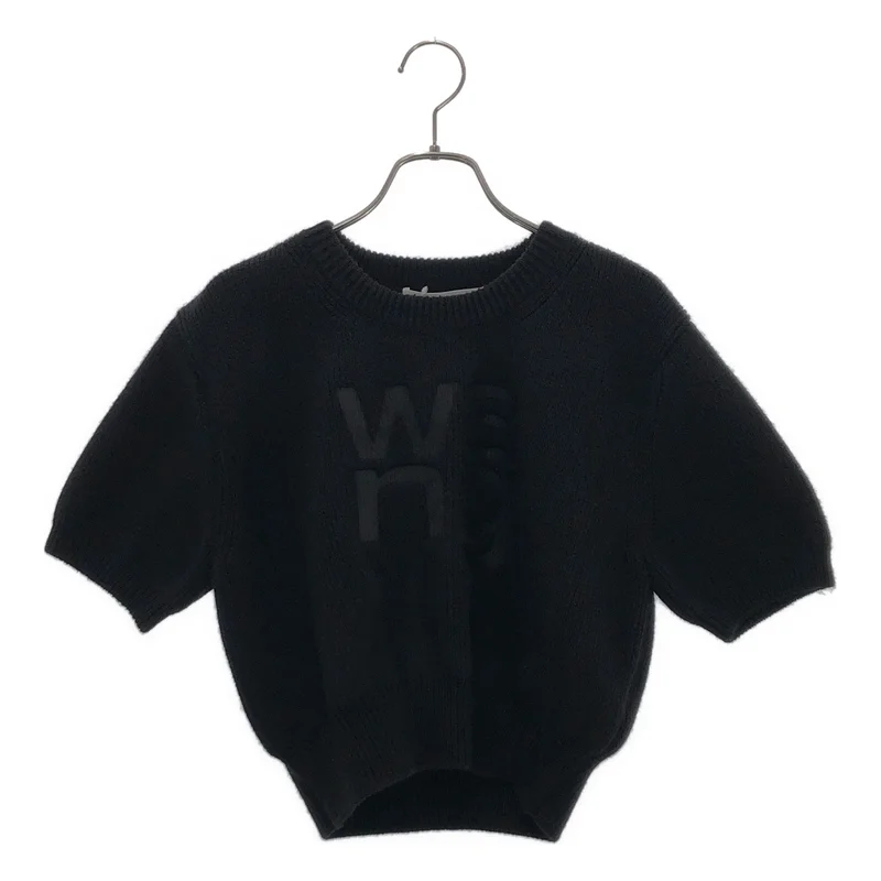 ALEXANDER WANG / アレキサンダーワン | Debossed Stacked Logo SS Tee ロゴ ニット | M | レディース