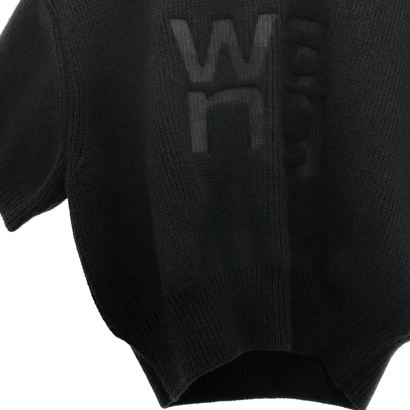 ALEXANDER WANG / アレキサンダーワン | Debossed Stacked Logo SS Tee ロゴ ニット | M | レディース
