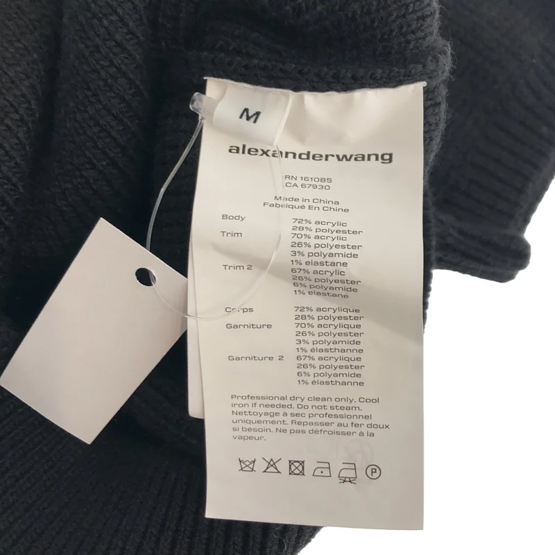 ALEXANDER WANG / アレキサンダーワン | Debossed Stacked Logo SS Tee ロゴ ニット | M | レディース
