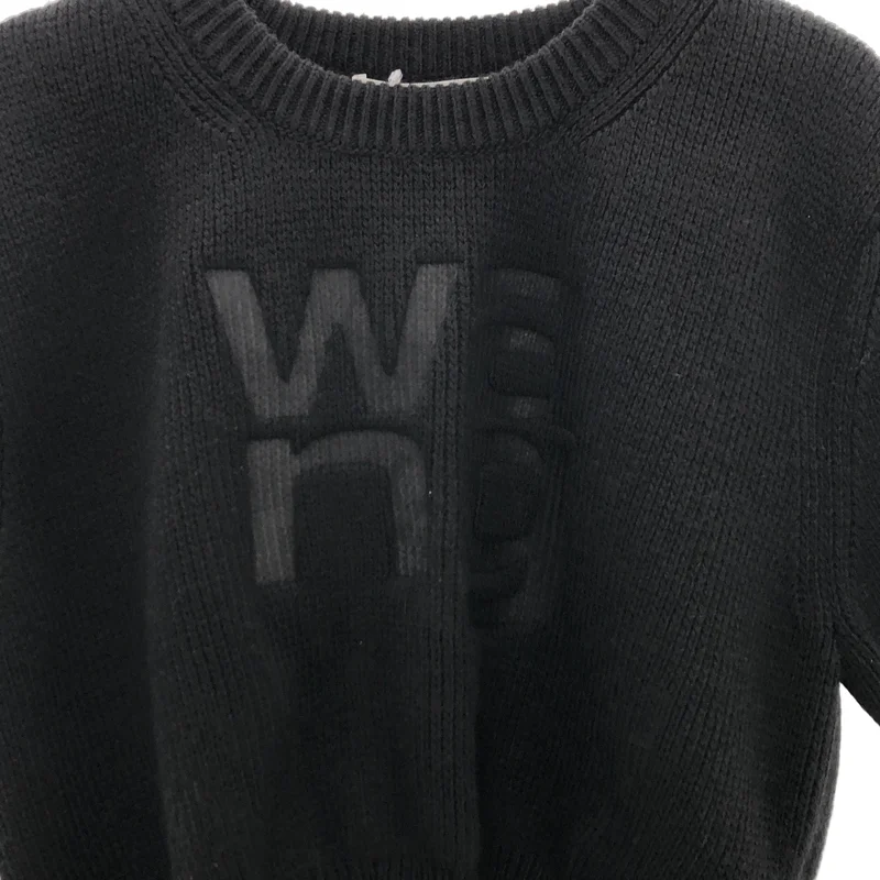 ALEXANDER WANG / アレキサンダーワン | Debossed Stacked Logo SS Tee ロゴ ニット | M | レディース
