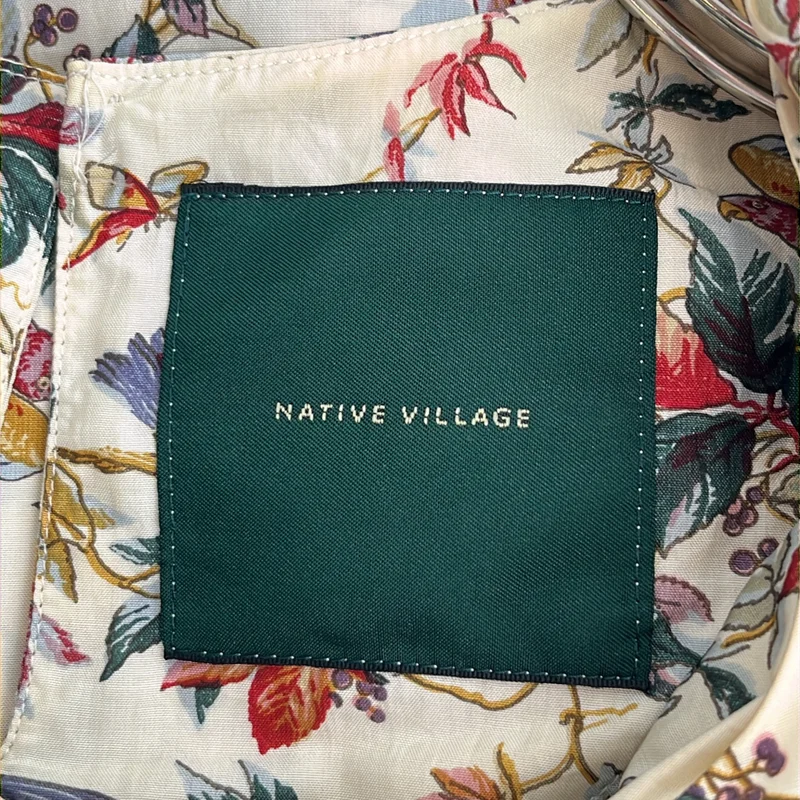 NATIVE VILLAGE / ネイティブヴィレッジ | シルクブレンド 総柄 ボリューム ワンピース |