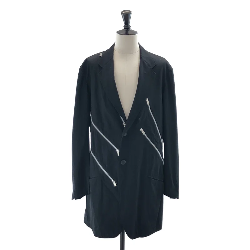 YOHJI YAMAMOTO POUR HOMME / ヨウジヤマモトプールオム | 2022SS | ウールギャバ ファスナー ロングジャケット | 3 | メンズ