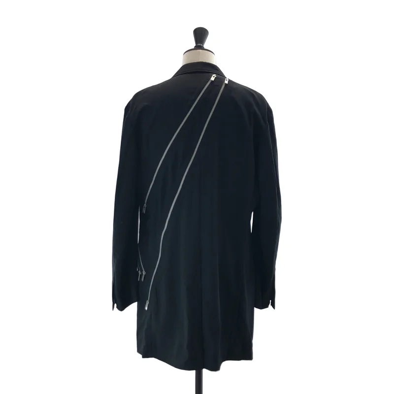 YOHJI YAMAMOTO POUR HOMME / ヨウジヤマモトプールオム | 2022SS | ウールギャバ ファスナー ロングジャケット | 3 | メンズ
