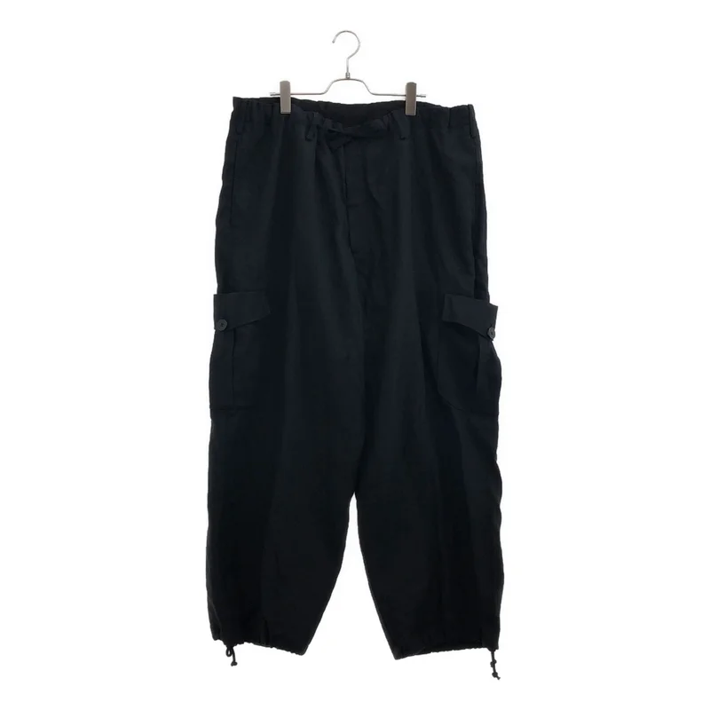 Y's for men / ワイズフォーメンヨウジヤマモト | 2025SS | 120％LINO / LINEN STRING PANTS / WITH SIDE OUT POCKET / ドローストリング ワイド バルーン カーゴパンツ | 2 | メンズ