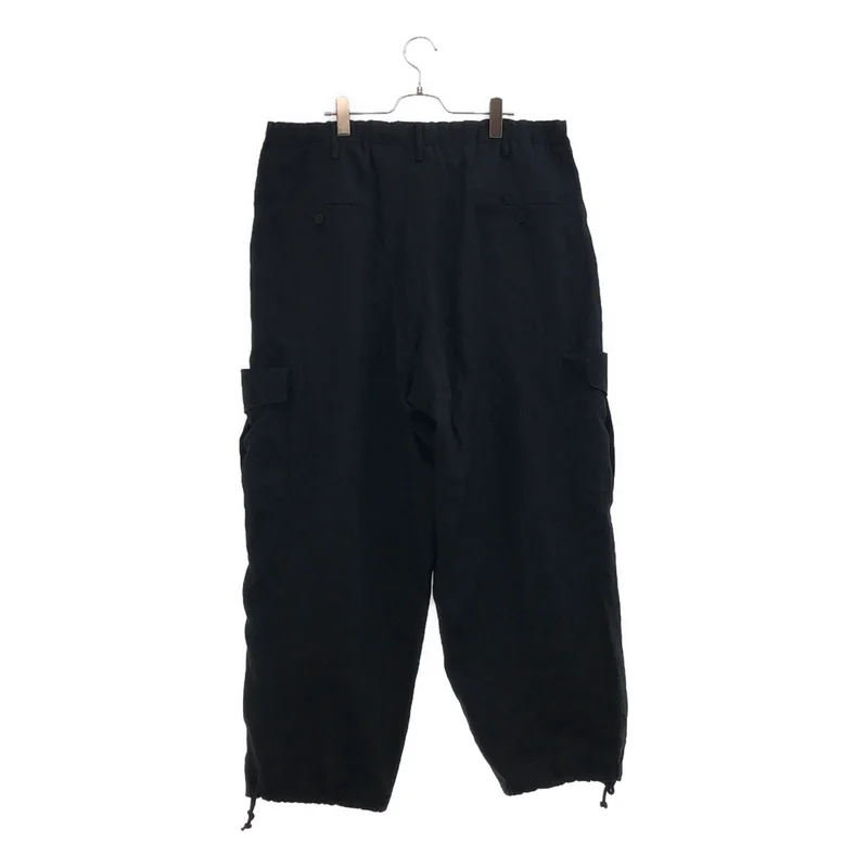 Y's for men / ワイズフォーメンヨウジヤマモト | 2025SS | 120％LINO / LINEN STRING PANTS / WITH SIDE OUT POCKET / ドローストリング ワイド バルーン カーゴパンツ | 2 | メンズ