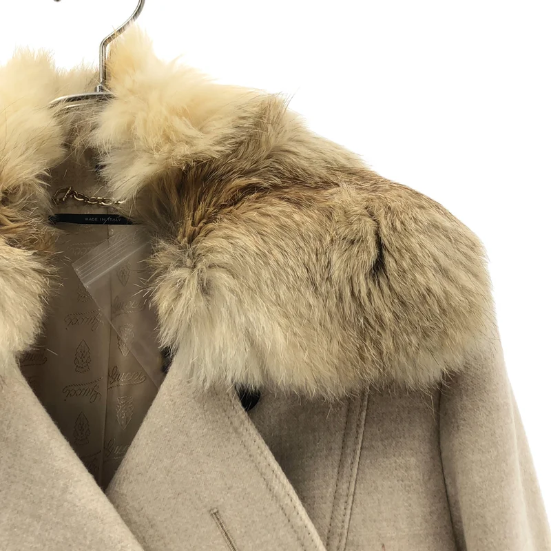GUCCI / グッチ | カシミヤ混 フォックスファー ピーコート | 38 | レディース