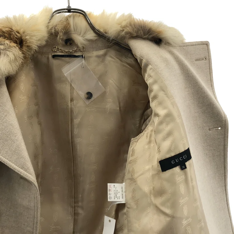 GUCCI / グッチ | カシミヤ混 フォックスファー ピーコート | 38 | レディース