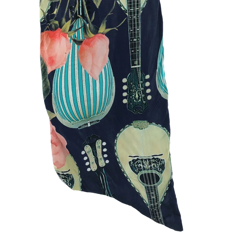 GEOFFREY B.SMALL / ジェフリーBスモール | silk handmade trapezoid scarf / 総柄 シルク ストール スカーフ |