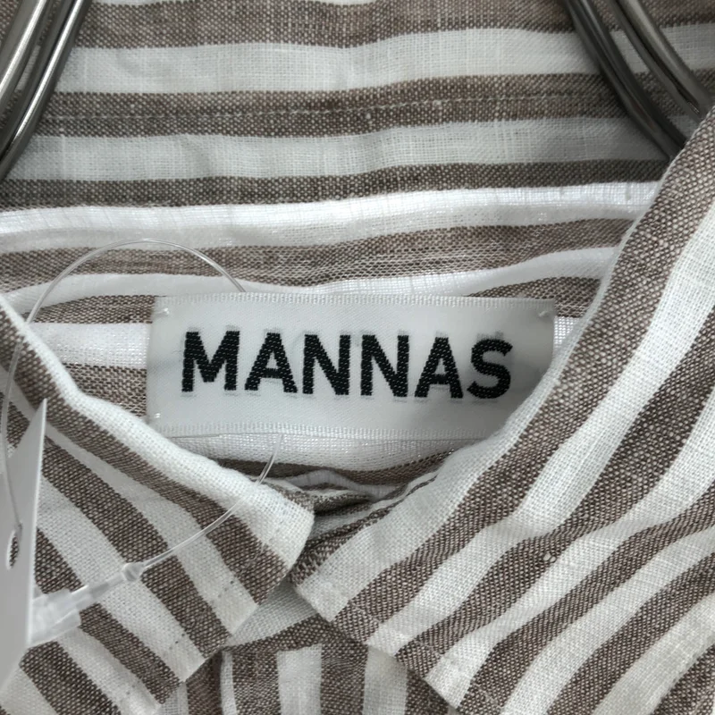 ANSNAM / アンスナム | MANNAS / マナス リネン ストライプ レギュラーカラー シャツ |