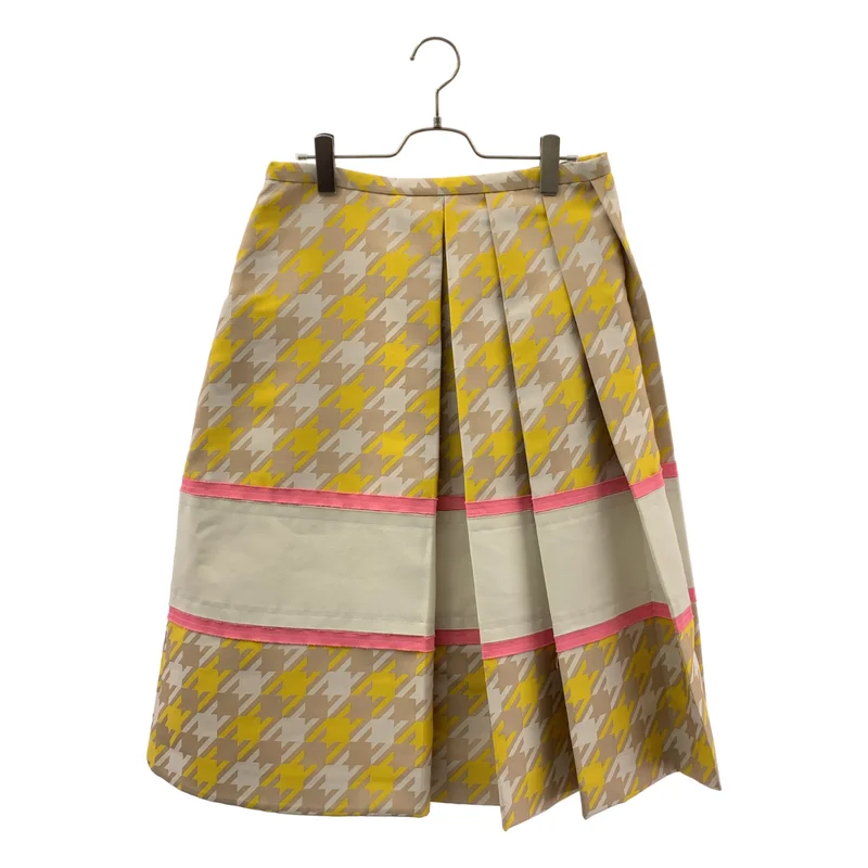 MARNI / マルニ | 千鳥格子 切り替え プリーツ ボリュームスカート | 42 | レディース
