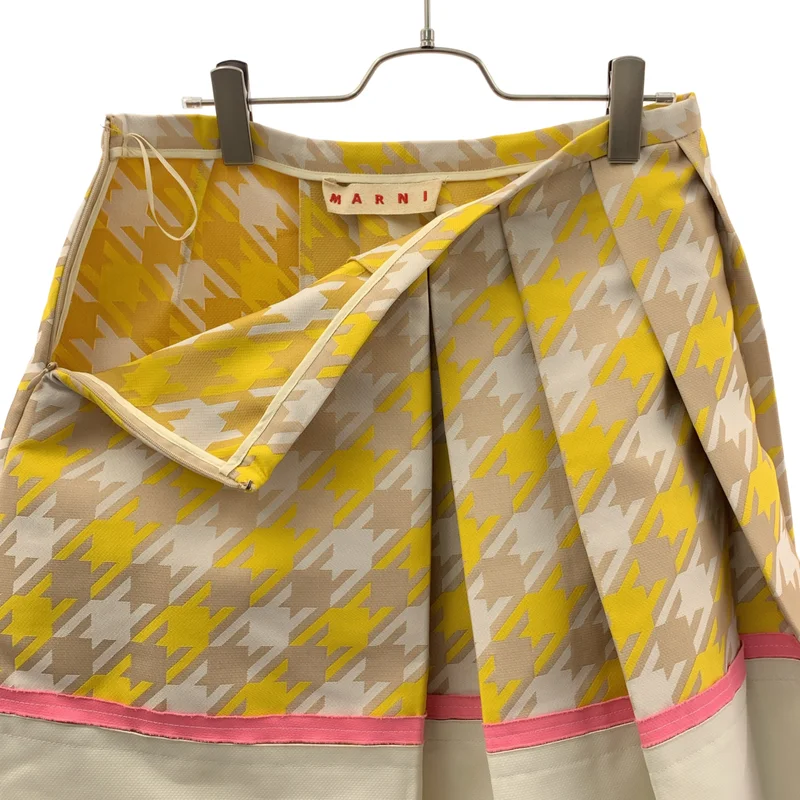 MARNI / マルニ | 千鳥格子 切り替え プリーツ ボリュームスカート | 42 | レディース
