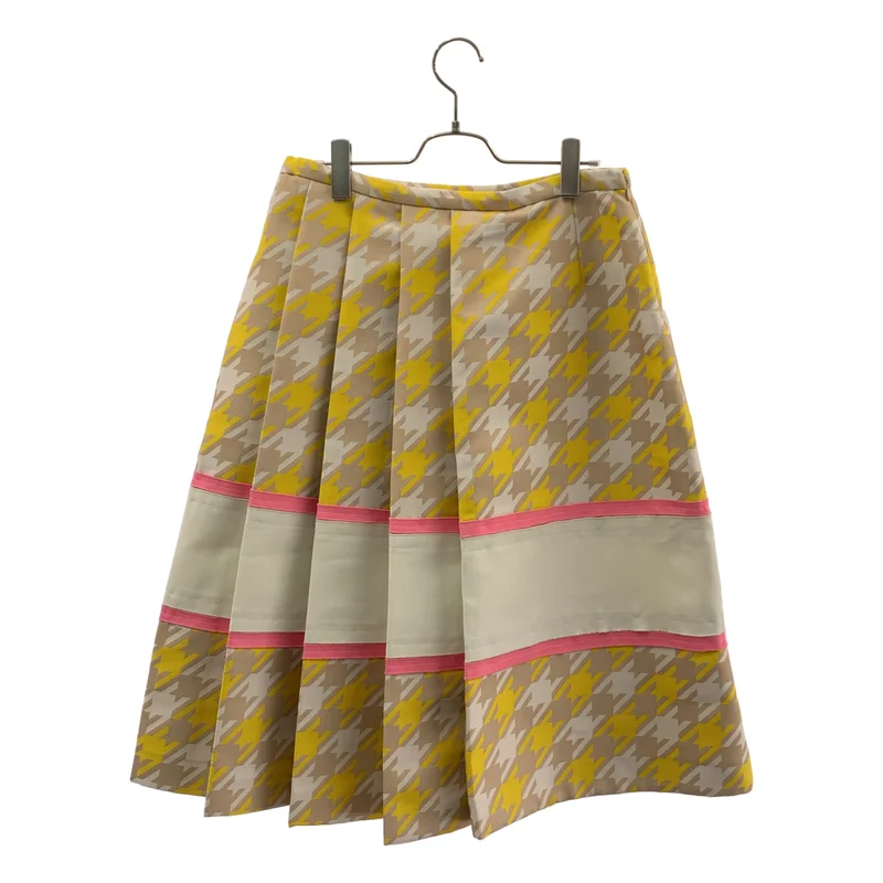 MARNI / マルニ | 千鳥格子 切り替え プリーツ ボリュームスカート | 42 | レディース