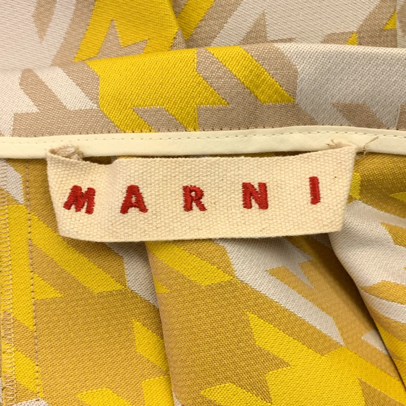 MARNI / マルニ | 千鳥格子 切り替え プリーツ ボリュームスカート | 42 | レディース