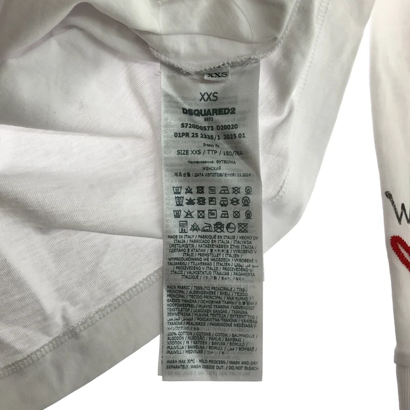 DSQUARED2 / ディースクエアード | 2025SS | 袖プリント ロングスリーブTシャツ | XXS | レディース