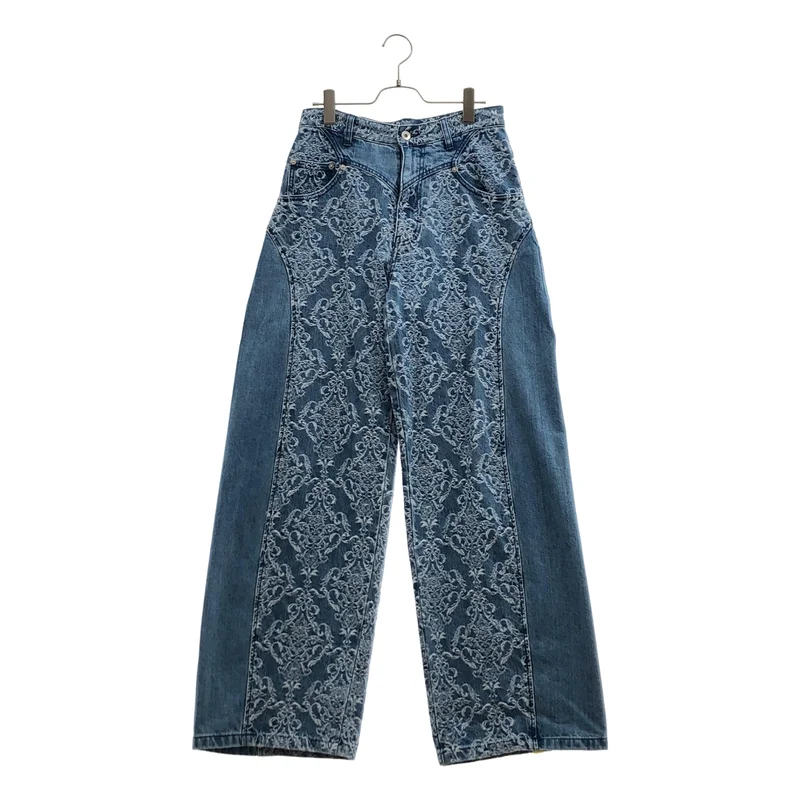 FETICO / フェティコ | 2026AW | DAMASK-JAQUARD DENIM CURVE-FIT HIGH-RISE JEANS パンツ | 40 | レディース