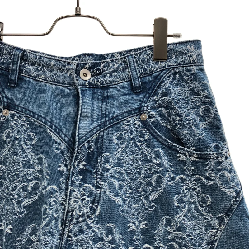 FETICO / フェティコ | 2026AW | DAMASK-JAQUARD DENIM CURVE-FIT HIGH-RISE JEANS パンツ | 40 | レディース