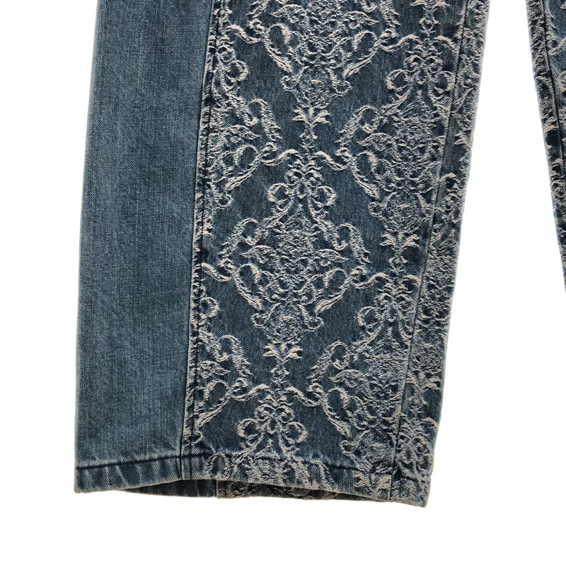 FETICO / フェティコ | 2026AW | DAMASK-JAQUARD DENIM CURVE-FIT HIGH-RISE JEANS パンツ | 40 | レディース