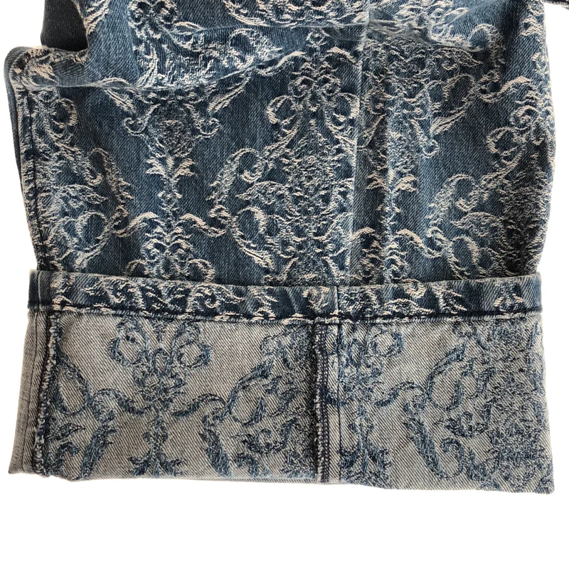 FETICO / フェティコ | 2026AW | DAMASK-JAQUARD DENIM CURVE-FIT HIGH-RISE JEANS パンツ | 40 | レディース