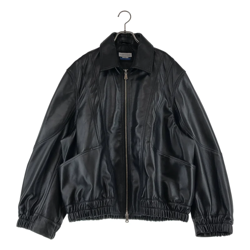 【美品】  Maison Special / メゾンスペシャル | Sheep Leather Single Collard Blouson シープレザーシングルカラーブルゾン ジャケット | 2 | ブラック | メンズ Maison Special / メゾンスペシャル | Sheep Leather Single Collard