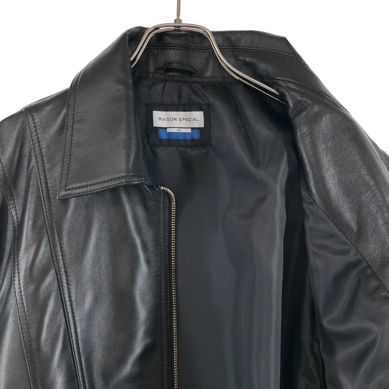 Maison Special / メゾンスペシャル | Sheep Leather Single Collard Blouson シープレザーシングルカラーブルゾン ジャケット | 2 | メンズ