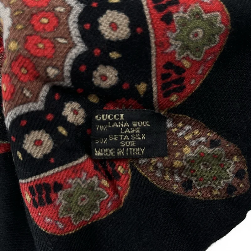 GUCCI / グッチ | 総柄 大判 フリンジ ストール |