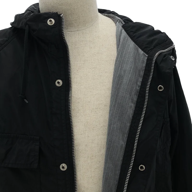 COMME des GARCONS HOMME / コムデギャルソンオム | 2019SS | 製品加工 ジップアップ フーデッドロングジャケット | L | メンズ