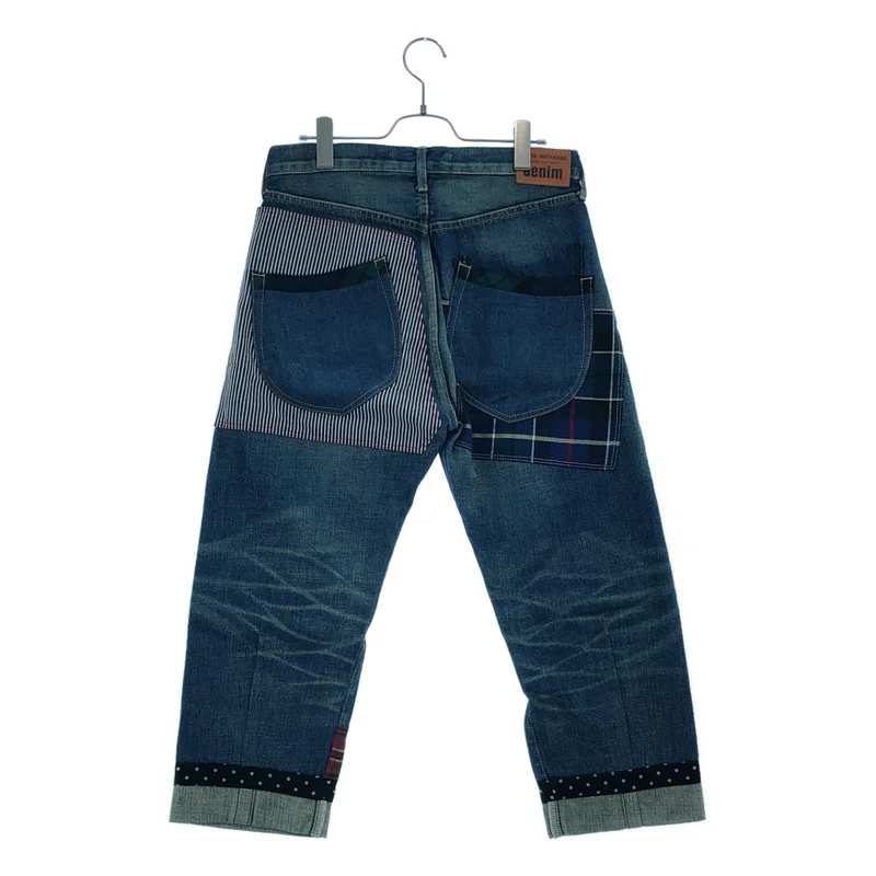 JUNYA WATANABE COMME des GARCONS / ジュンヤワタナベ | 2013AW | パッチワーク ボタンフライ デニムパンツ | XS | メンズ