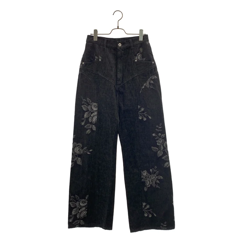 FETICO / フェティコ | STUDIOUS別注 ROSE DENIM PANTS ローズプリント デニムパンツ | 38 | レディース