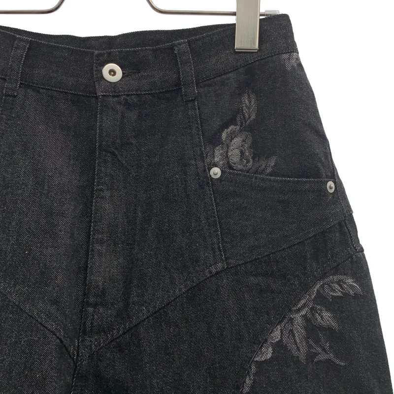 FETICO / フェティコ | STUDIOUS別注 ROSE DENIM PANTS ローズプリント デニムパンツ | 38 | レディース