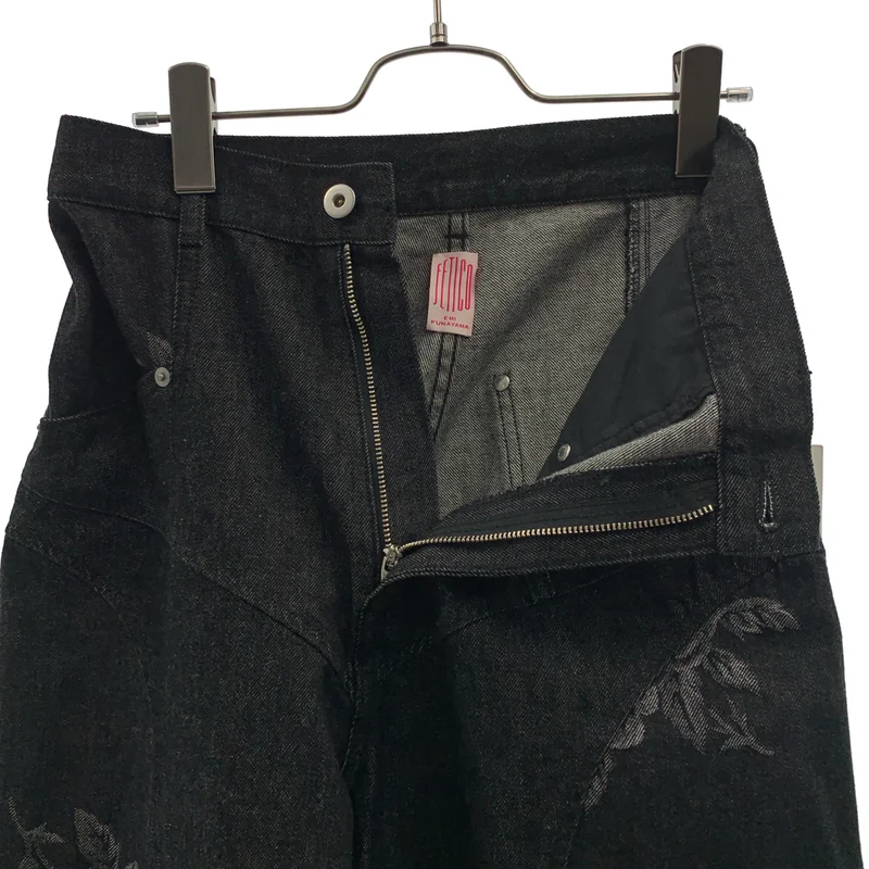 FETICO / フェティコ | STUDIOUS別注 ROSE DENIM PANTS ローズプリント デニムパンツ | 38 | レディース