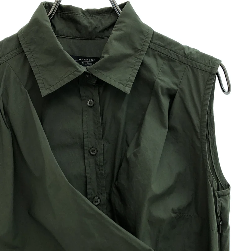 WEEKEND MAX MARA / ウィークエンドマックスマーラ | コットン ロゴボタン サイドジップ シャツ ワンピース | 38 | レディース