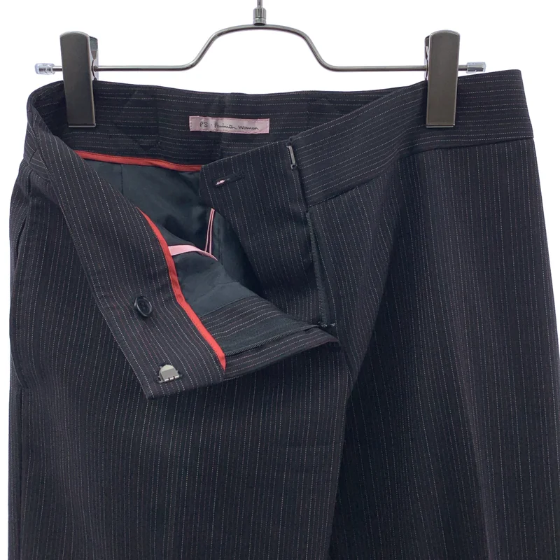 PS Paul Smith / ピーエスポールスミス | ウール ストライプ バックアジャスター スラックスパンツ | 38 | レディース