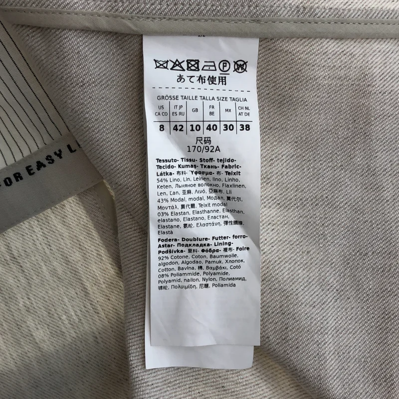 S MAX MARA / エスマックスマーラ | Caroline リネンストレッチジレ  25191510136 | 42 | レディース